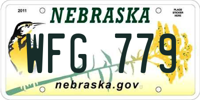 NE license plate WFG779