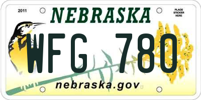 NE license plate WFG780