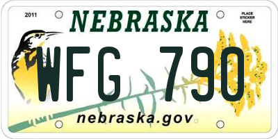 NE license plate WFG790
