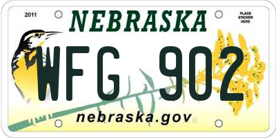 NE license plate WFG902