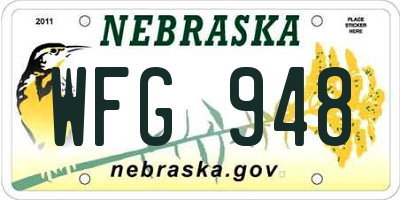 NE license plate WFG948