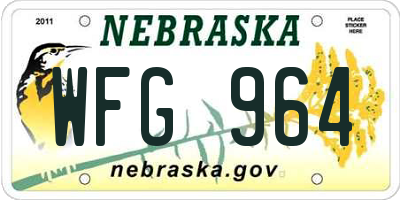 NE license plate WFG964