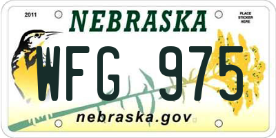 NE license plate WFG975