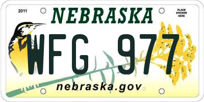 NE license plate WFG977