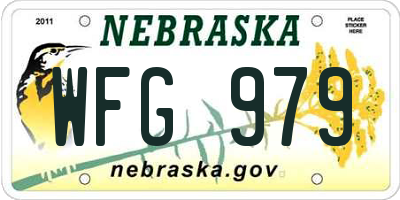 NE license plate WFG979