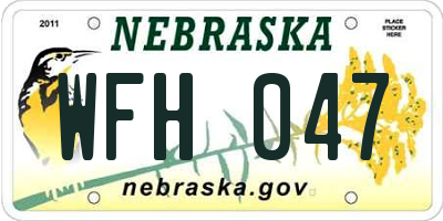 NE license plate WFH047