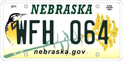 NE license plate WFH064