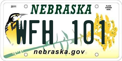 NE license plate WFH101