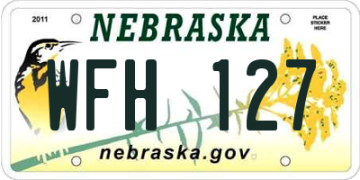NE license plate WFH127