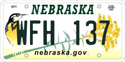 NE license plate WFH137