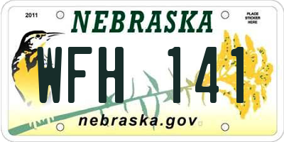 NE license plate WFH141