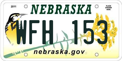 NE license plate WFH153