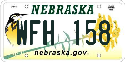 NE license plate WFH158