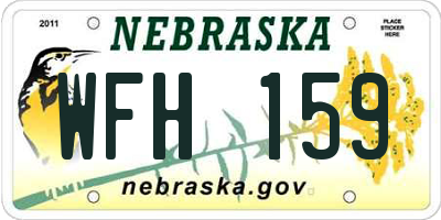 NE license plate WFH159