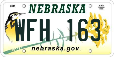 NE license plate WFH163