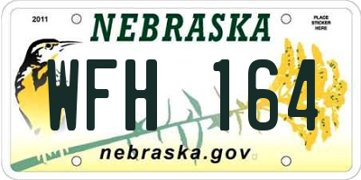 NE license plate WFH164