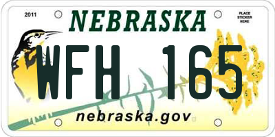 NE license plate WFH165