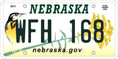 NE license plate WFH168