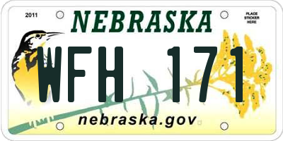 NE license plate WFH171