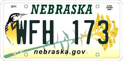 NE license plate WFH173