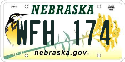 NE license plate WFH174