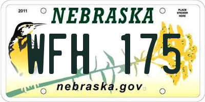 NE license plate WFH175