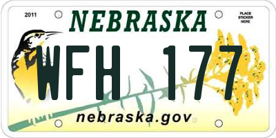 NE license plate WFH177