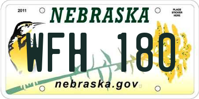 NE license plate WFH180