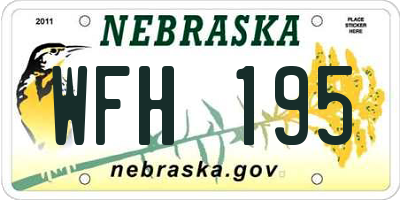 NE license plate WFH195