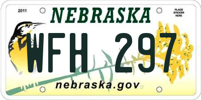 NE license plate WFH297