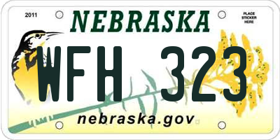 NE license plate WFH323