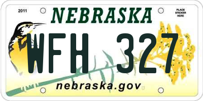 NE license plate WFH327