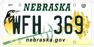 NE license plate WFH369