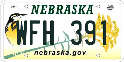 NE license plate WFH391