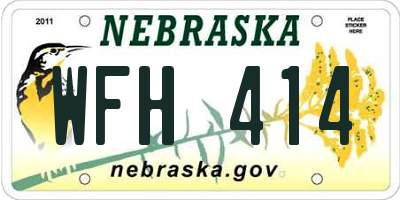 NE license plate WFH414