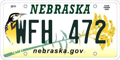 NE license plate WFH472