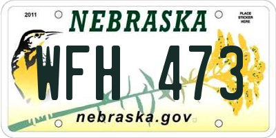 NE license plate WFH473