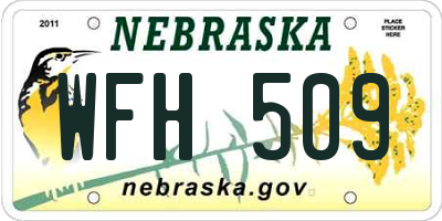 NE license plate WFH509
