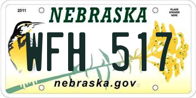 NE license plate WFH517