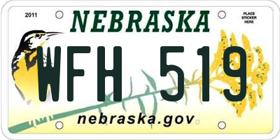 NE license plate WFH519