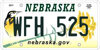 NE license plate WFH525