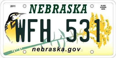 NE license plate WFH531
