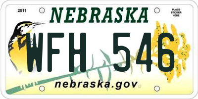 NE license plate WFH546