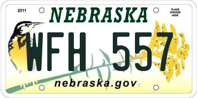 NE license plate WFH557