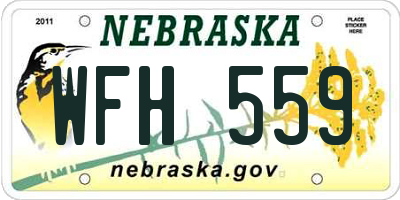 NE license plate WFH559