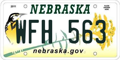 NE license plate WFH563