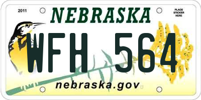 NE license plate WFH564