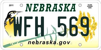 NE license plate WFH569