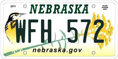 NE license plate WFH572