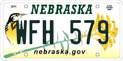 NE license plate WFH579